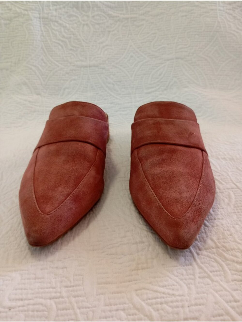 Cole Haan Womens Pointed Toe Pink Suede Mule Flats 9B - Picture 2 of 12